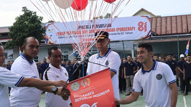 Semarak HUT RI ke-81, Lapas Batam Gelar Pekan Olahraga Narapidana