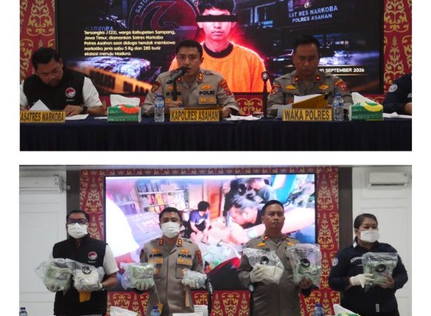 Polres Asahan Ungkap 5 Kilogram Lebih Sabu dan 285 Butir Ekstasi, Satu Tersangka Diamankan