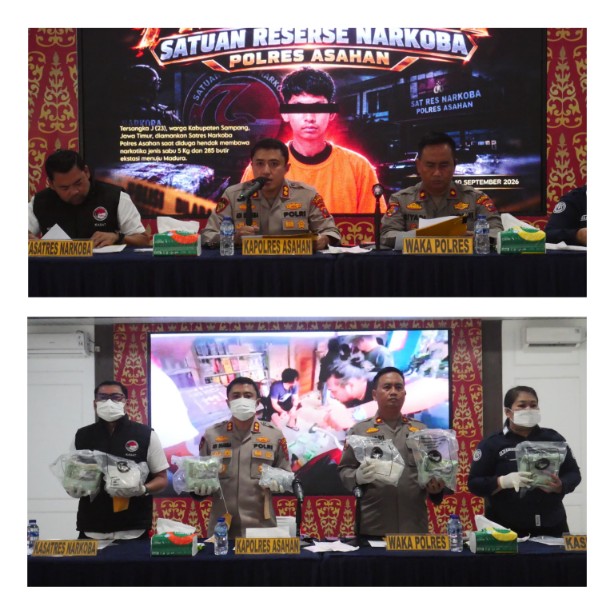 Polres Asahan Ungkap 5 Kilogram Lebih Sabu dan 285 Butir Ekstasi, Satu Tersangka Diamankan