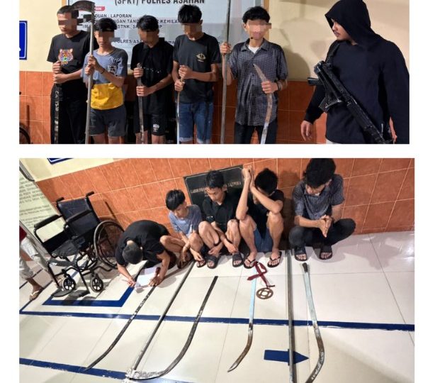 Cegah Tawuran dan Geng Motor, KRYD Polres Asahan Amankan Lima Remaja Beserta Sejumlah Sajam